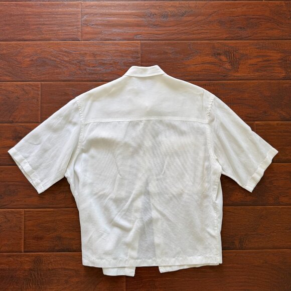 ZARA Loose / Boxy SS Woven Shirt w/ Chest Pockets - White - Size L - Picture 3 of 3